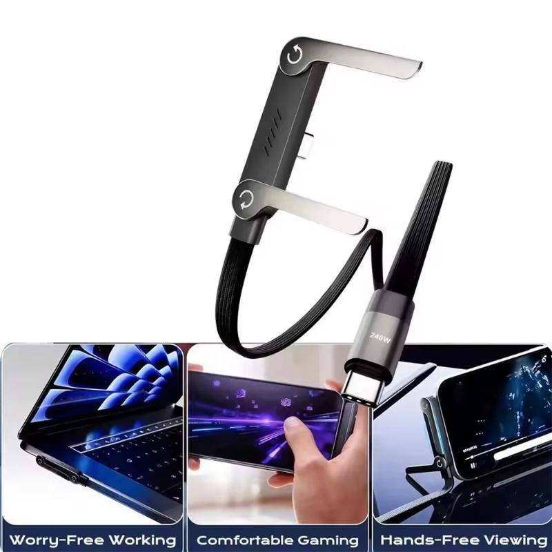 【2-in-1折りたたみ式スマホスタンド、240W USB- - Video Gaming & Esports Usd Acc のレビューと価格