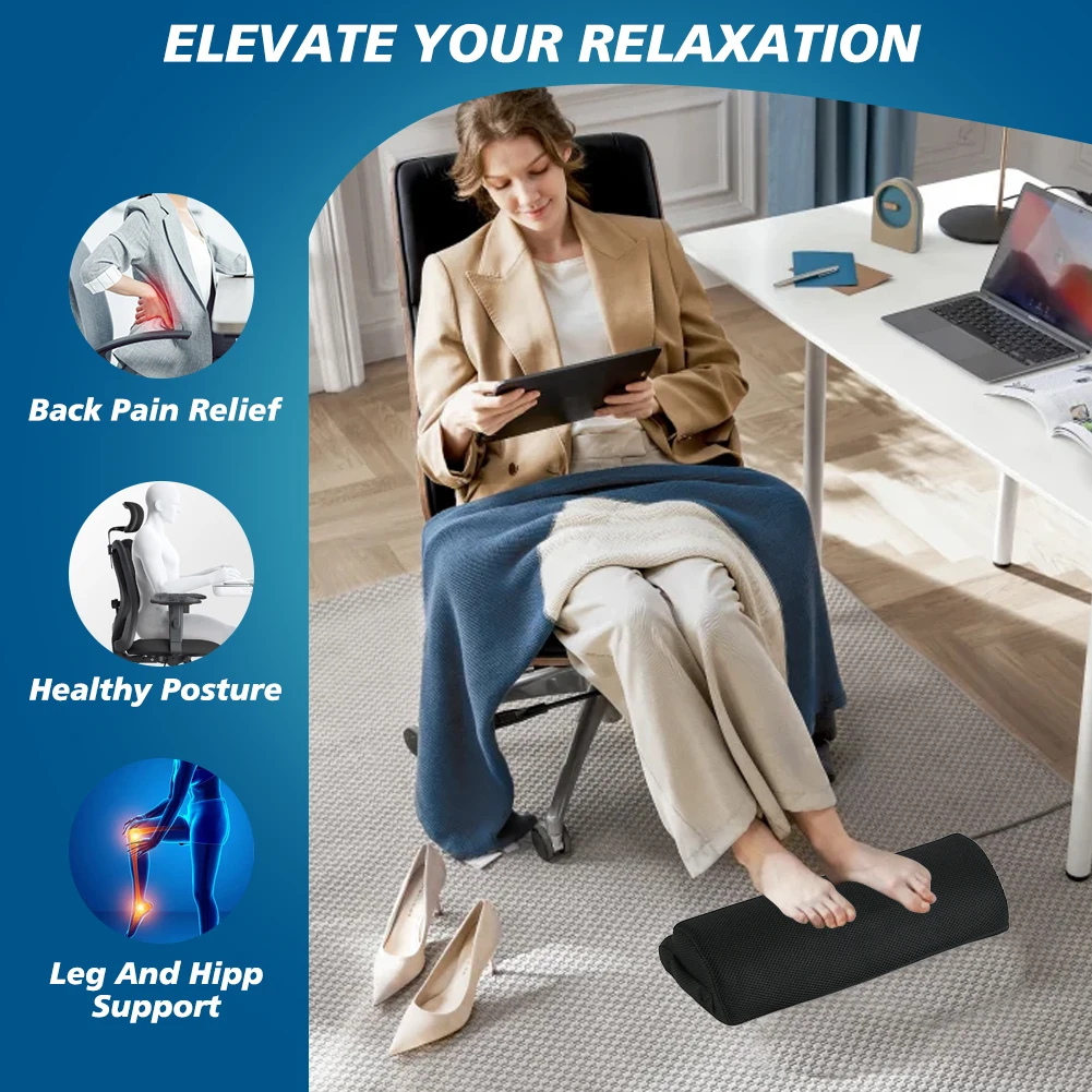 メモリーフォーム製のオフィス用フットレスト＆デスク下用フット - Footrest Under Desk のレビューと価格